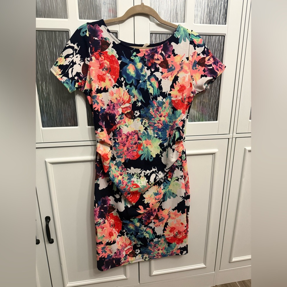 Pinkblush Vibrant Floral Midi Maternity Dress